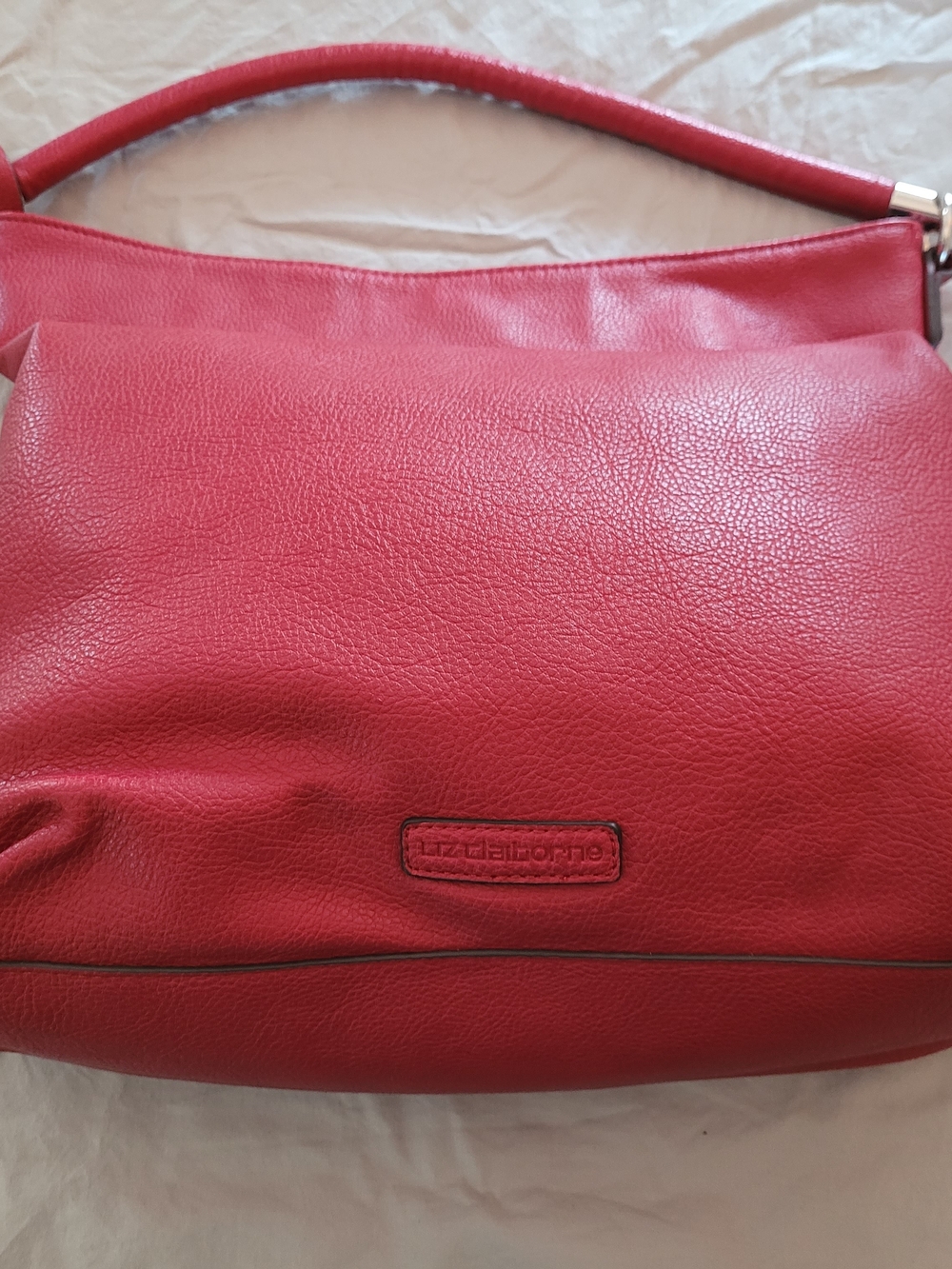Liz Claiborne Red Leather Hobo Shoulder Bag